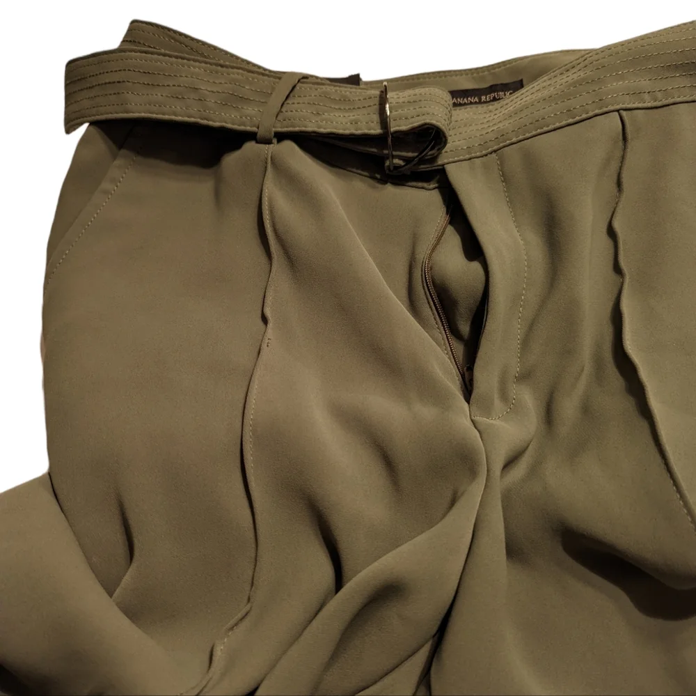 NWT Banana Republic High Rise Belted Wide Leg Trouser Pants 14 Long - Picture 5 of 13